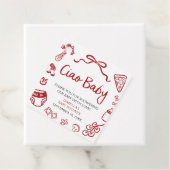 赤い手イタリアン引きピザチャオベビー赤ちゃんシャワー フェイバータグ (インサイチュ)