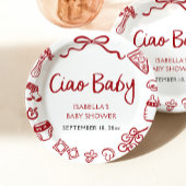 赤い手イタリアン引きピザチャオベビー赤ちゃんシャワー ペーパープレート