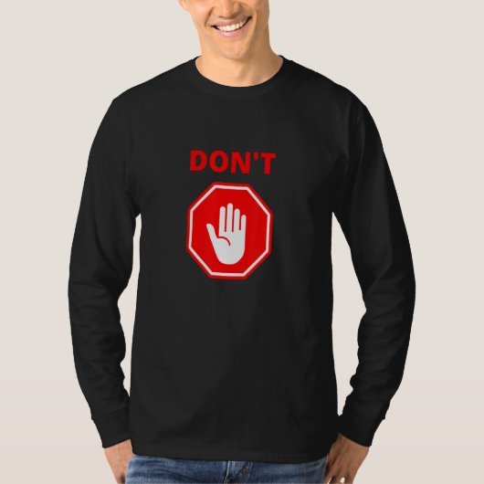 赤い手ストップの記号なし Tシャツ (正面)