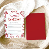 赤い手描きのベイビーシャワーの家族の伝統ゲーム 招待状
