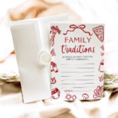 赤い手描きのベイビーシャワーの家族の伝統ゲーム 招待状