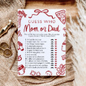 赤い手描きイタリアン誰がママ？それともパパ？ゲーム 招待状