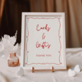 赤い手描きフレームカード&ギフトカード