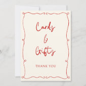 赤い手描きフレームカード&ギフトカード (正面)