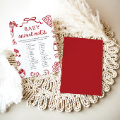 赤い手描き赤ちゃん動物マッチ赤ちゃんシャワーゲーム 招待状