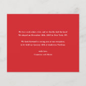 赤い手書きたった今結婚しました (裏面)