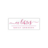 赤い手書きのエクスリブリススクリプトカスタムネーム セルフインキングスタンプ (デザイン)