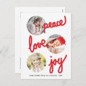 赤い手書きの休日サークル写真ポストカード シーズンポストカード (正面/裏面)