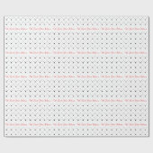 赤い手書きスクリプトの白黒パターン ラッピングペーパー (フラット)