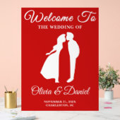 赤い手書きスクリプトの結婚クリスマス アクリルサイン (ウェディング)