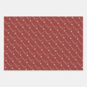 赤い手書きノエルハートクリスマス ラッピングペーパーシート (正面3)