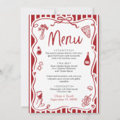 赤い手書きピお洒落ザイタリアン・パスタ・メニュー (正面)
