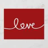 赤い手書き愛バレンタインデーの郵便はがき シーズンポストカード (正面)