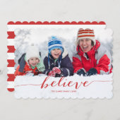 赤い手書信じき | 休日の写真カード シーズンカード (正面/裏面)