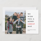 赤い手紙キリストがクリスマスフォトの理由 シーズンカード (正面)