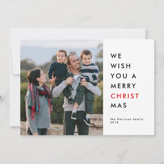 赤い手紙キリストがクリスマスフォトの理由 シーズンカード (正面)