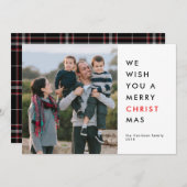 赤い手紙キリストがクリスマスフォトの理由 シーズンカード (正面/裏面)