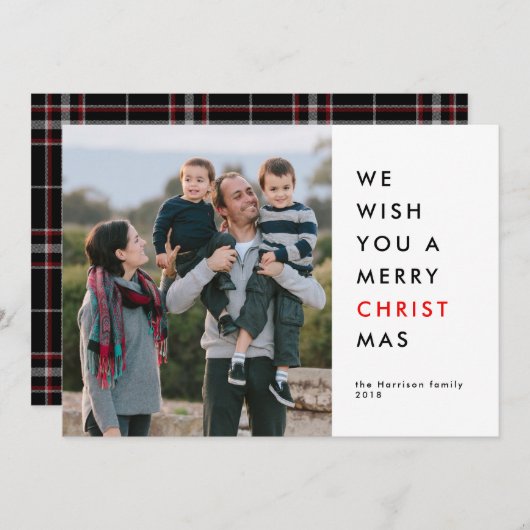 赤い手紙キリストがクリスマスフォトの理由 シーズンカード (正面/裏面)