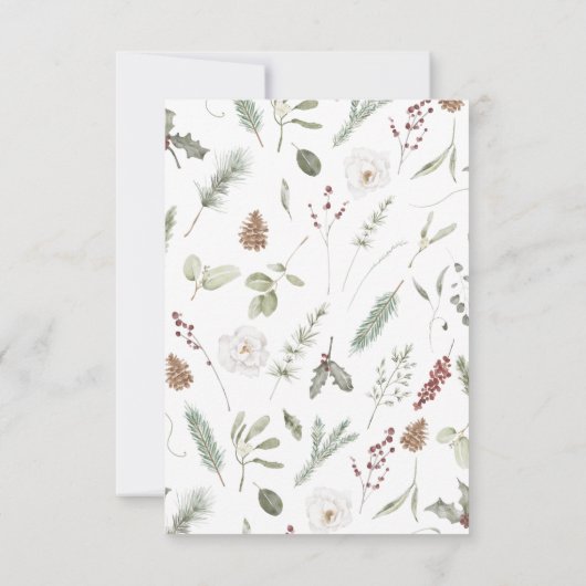 赤い手素朴レターウィンターウェディングQR RSVP (裏面)