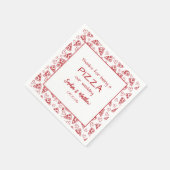 赤い手結婚で引いたパーティーの後のイタリアンピザ スタンダードカクテルナプキン (角)