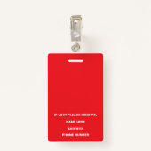 赤い手術室ナース写真ID バッジ (裏面クリップ)