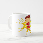 赤い手袋とショートパンツを着たキッズボクサー コーヒーマグカップ (正面左)