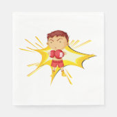 赤い手袋とショートパンツを着たキッズボクサー スタンダードランチョンナプキン (正面)