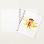 赤い手袋とショートパンツを着たキッズボクサー プランナー手帳 (ディスプレー)