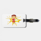 赤い手袋とショートパンツを着たキッズボクサー ラゲッジタグ (裏面横)