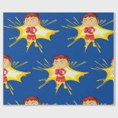 赤い手袋とショートパンツを着たキッズボクサー ラッピングペーパー (フラット)