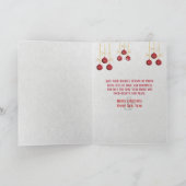 赤い手袋のクリスマスアイスハート シーズンカード (内部)