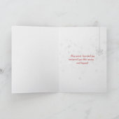 赤い手袋の中のメリークリスマスアイスハート カード (内部)