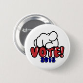 赤い投票2018ボタン 缶バッジ (正面&裏面)