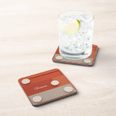 赤い抽象デザイン（ジオメトリック形状） コースター (右側)