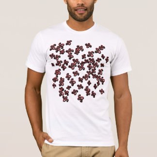 赤い抽象ブラシ柄ストリートウェアTシャツ Tシャツ