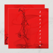 赤い抽象的なパーティーの招待状 招待状 (正面/裏面)