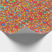 赤い抽象美術のインドの一見 ラッピングペーパー (角)