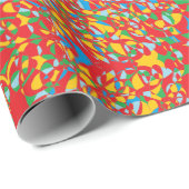 赤い抽象美術のインドの一見 ラッピングペーパー (ロールコーナー)