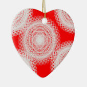 赤い抽象美術の白い球 セラミックオーナメント (右)