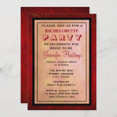 赤い抽象芸術バチェロレッテ 招待状 (正面/裏面)