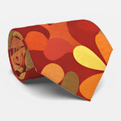 赤い抽象芸術プリント ネクタイ (ロール)