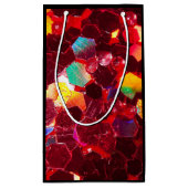 赤い抽象芸術モザイク光沢のあるグリッターパターン甘い16 スモールペーパーバッグ (裏面)