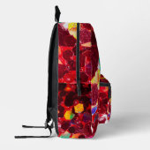 赤い抽象芸術モザイク光沢のあるグリッターパターン プリントバックパック (左)