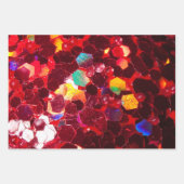 赤い抽象芸術モザイク光沢のあるグリッターパターン ラッピングペーパーシート (正面)