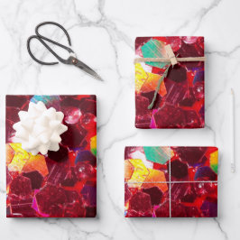 赤い抽象芸術モザイク光沢のあるグリッターパターン ラッピングペーパーシート