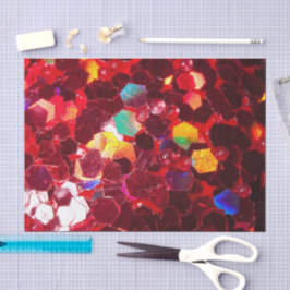 赤い抽象芸術モザイク光沢のあるグリッターパターン 薄葉紙