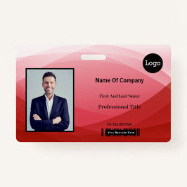赤い抽象芸術会社の写真ID バッジ