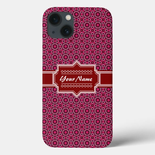 赤い抽象芸術幾何学的パターパーソナライズされたン Case-Mate iPhoneケース (裏面)