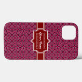 赤い抽象芸術幾何学的パターパーソナライズされたン Case-Mate iPhoneケース (裏面 (横))