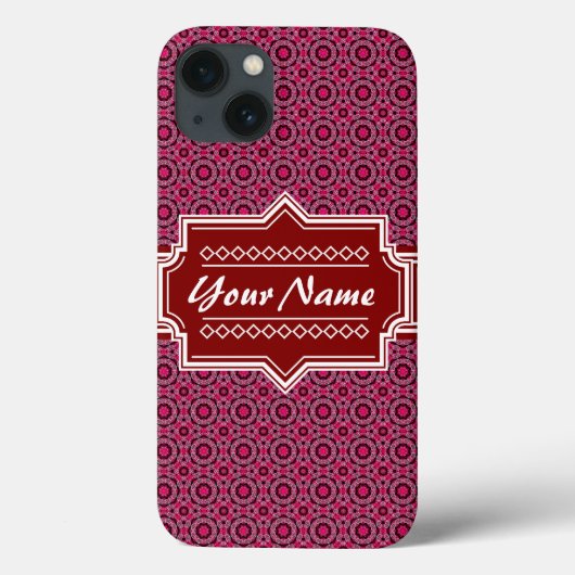 赤い抽象芸術幾何学的パターパーソナライズされたン Case-Mate iPhoneケース (裏面)